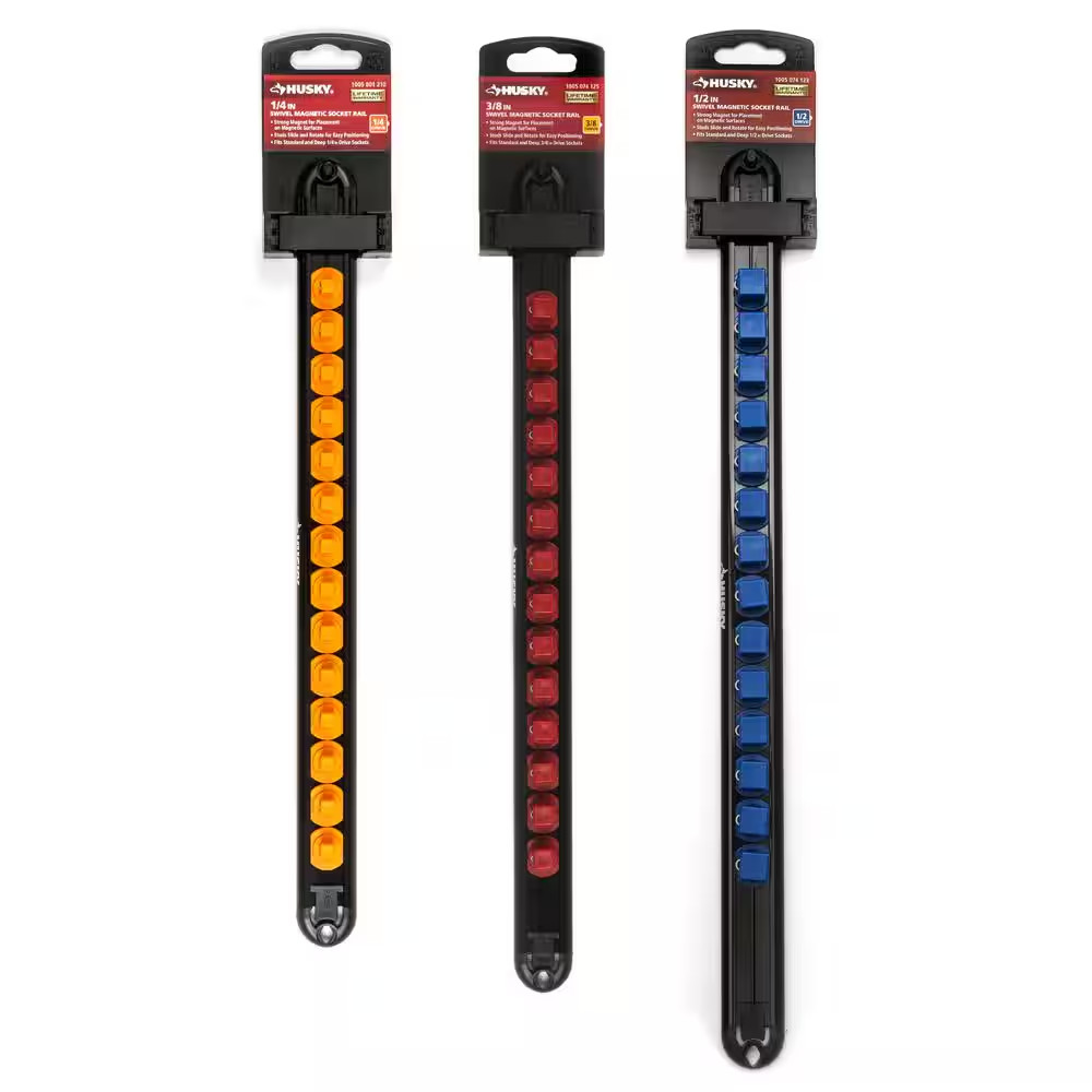 Magnetic Rail Socket Holder Set (3-Piece)
