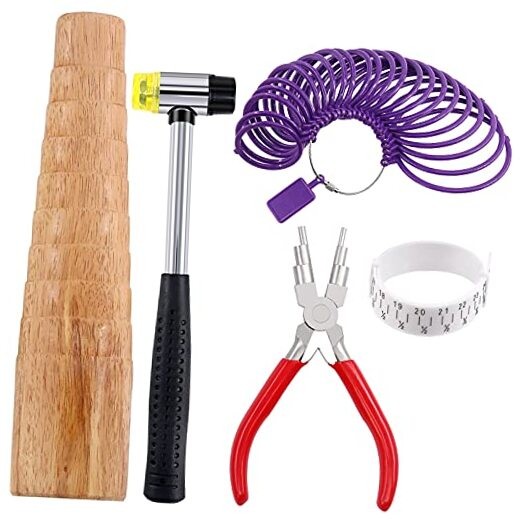5 Pcs Jewelry Ring Bracelets Sizer Tools Measuring Set Includes Wooden Step