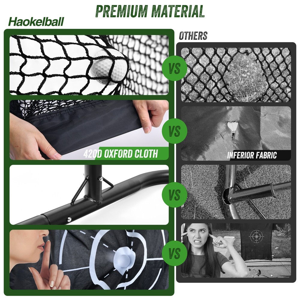 10x7.5ft Heavy Duty Driving Golf Practice Net with Target Cloth Golf Hitting Net