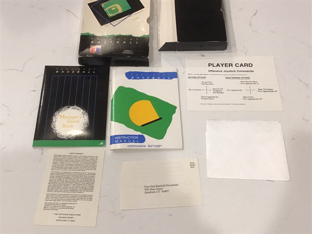 Pure-Stat Baseball for Commodore 64/128. 1986 Software Simulations.