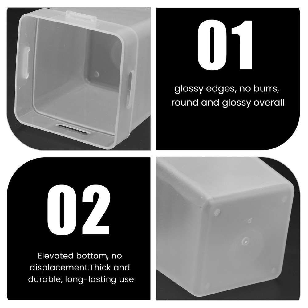 2 Pcs Desktop Storage Box Frosted White Stackable and Stitchable Combination