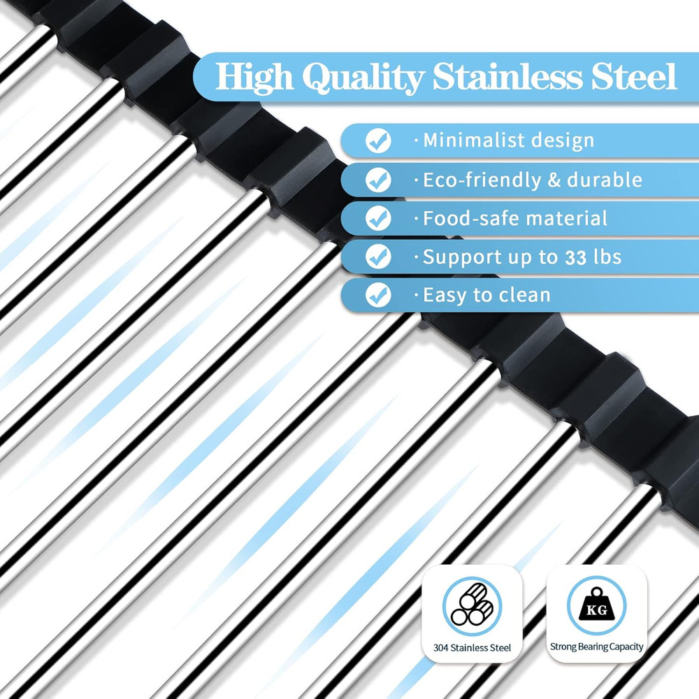 Foldable Roll-Up Over-the-Sink Dish Drying Rack (17.5" x 11.8")