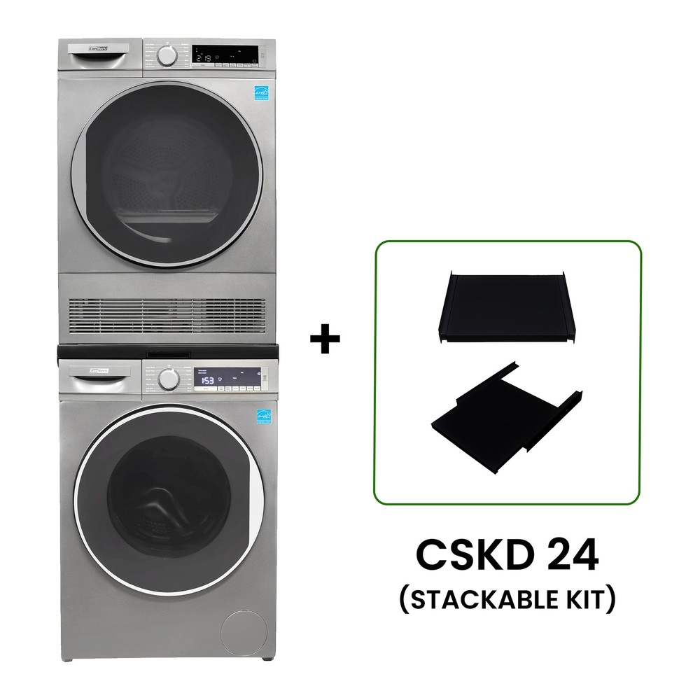 Conserv LUXE STACKABLE Washer 2.2 cf 110 V Dryer 4 Cf 220V with Stacking Shelf
