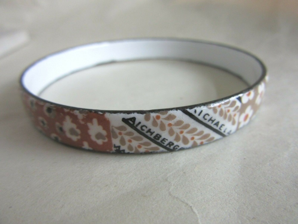 Michaela Freye Aichberger brown/tan enameled bangle bracelet