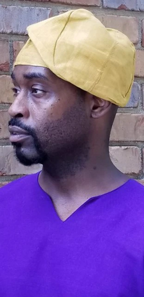 Gold African Aso-Oke Hat-DPH490D
