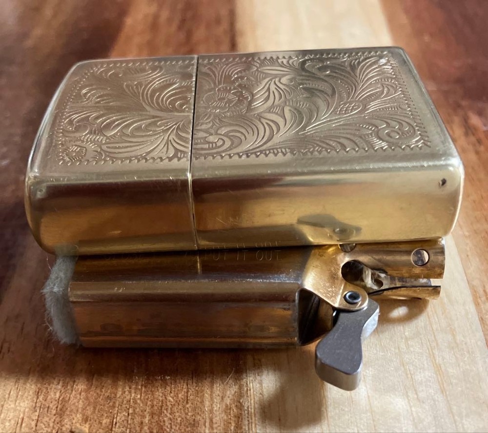 Zippo solid brass Venetian, made in 1996