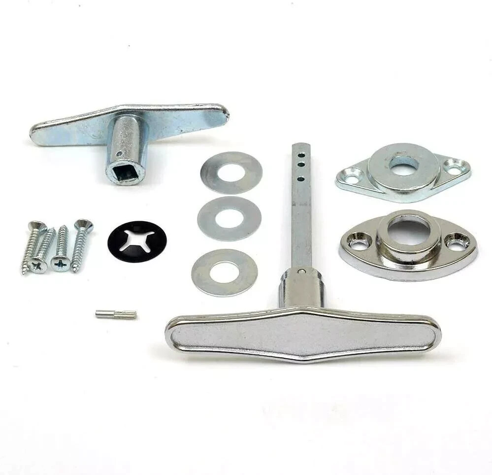 Non Locking T Handle Garage Door up 2" Thick Inside & Outside Handles & Hardware