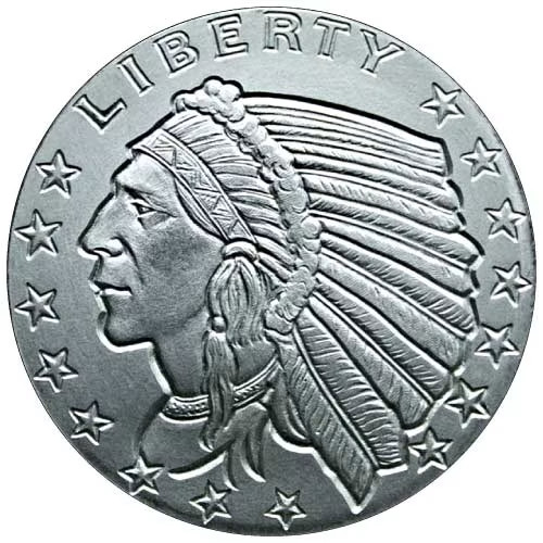 Silver - 1 oz Incuse Indian Round