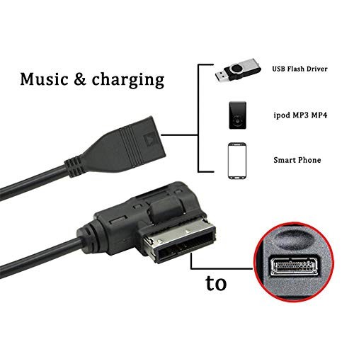 Music Interface Cable Adapter,USB Music Interface AMI MMI AUX MP3 Cable