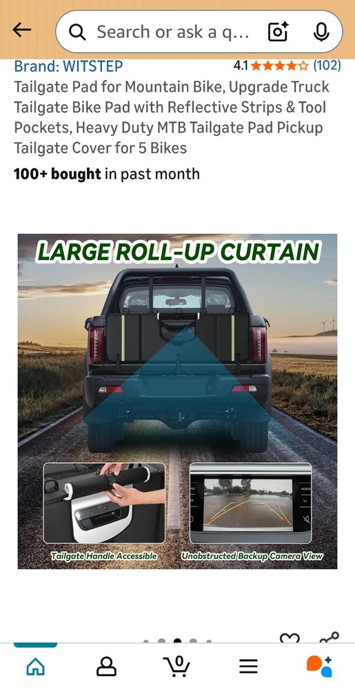 Witstep Tailgate Bike Pad With Storage And Reflection