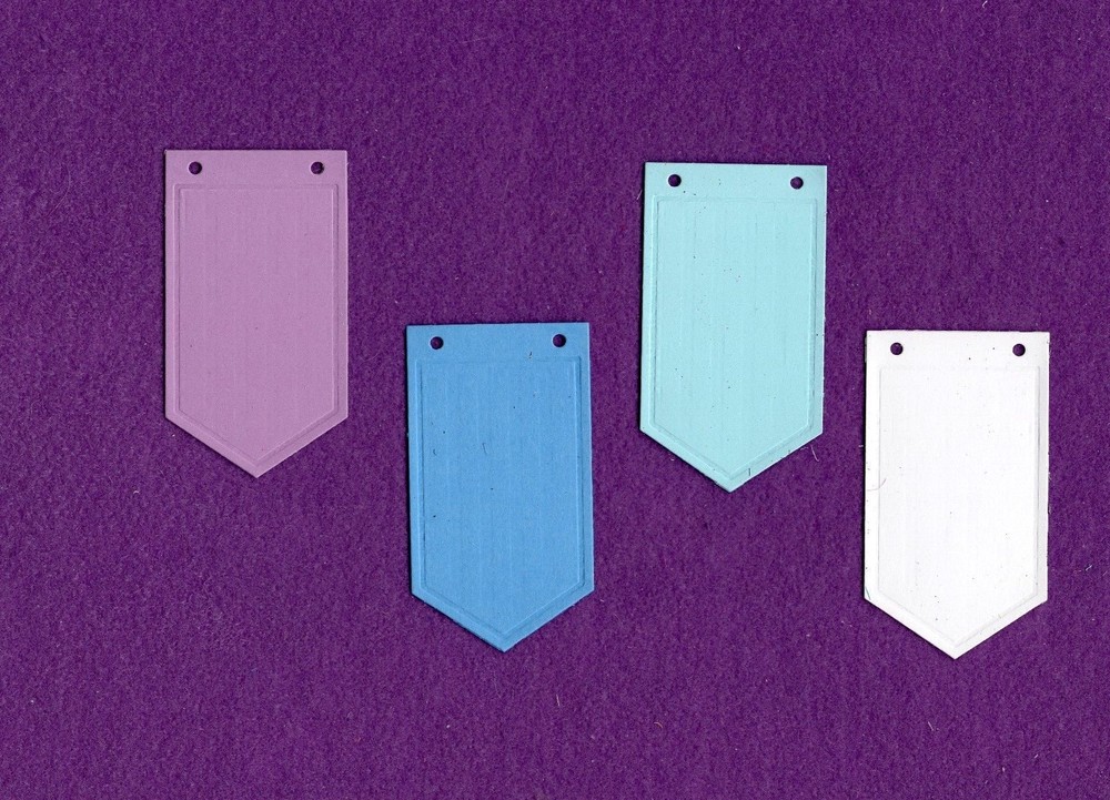 BANNER FLAG STRIPED die cuts scrapbook cards