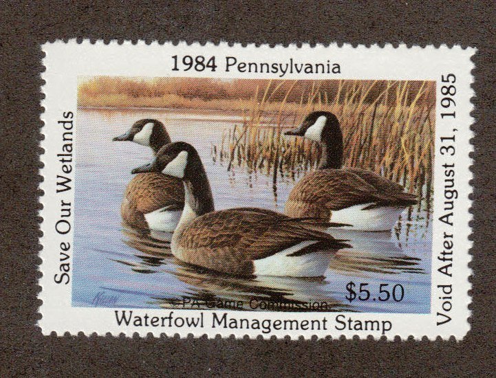 PA2 - Pennsylvania State Duck Stamp. Single.  MNH.OG.