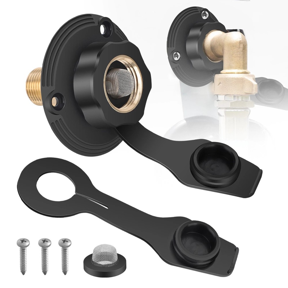 City water inlet RV connection for with check valve brass flange hose fitting