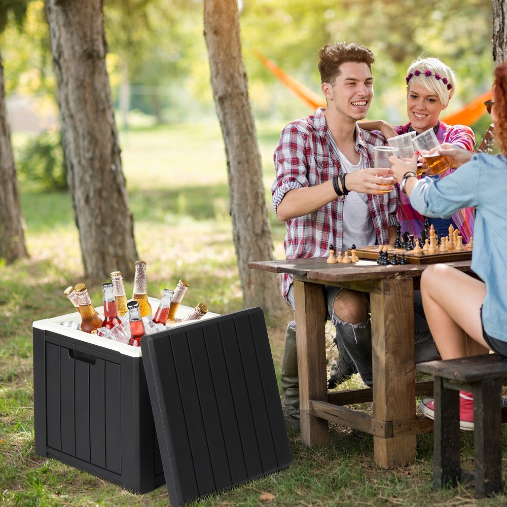 Cooler Side Table, Portable Ice Chest with Built-in Handle