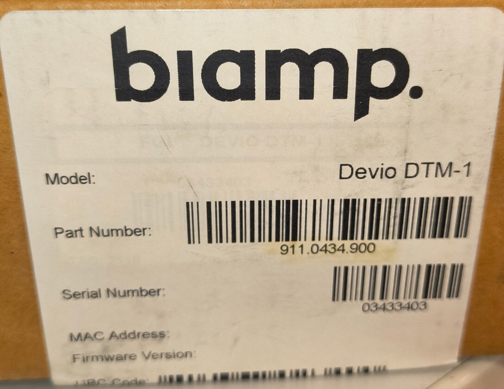 Biamp Devio DTM-1 Beamtracking Tabletop Conference Microphone - NEW, open box