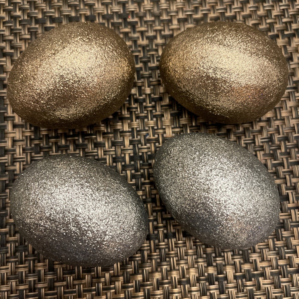 Ceramic Glitter Handmade Eggs. Set Of 4.