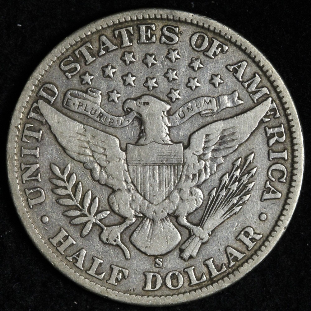 1909-S Barber Silver Half Dollar VF+ E350 ASHH
