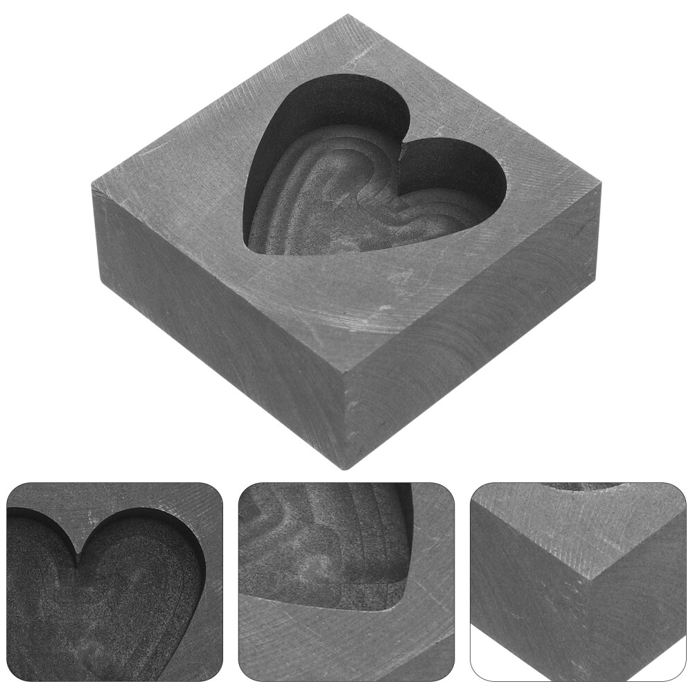 Heart Shaped Graphite Mold Model Tools Ingot Molds for Casting Metal