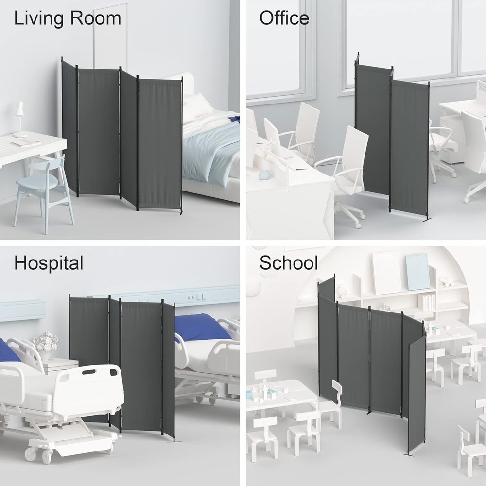 Room Divider 4 Panel Folding Privacy Screens 88'' Room Separation Home Office