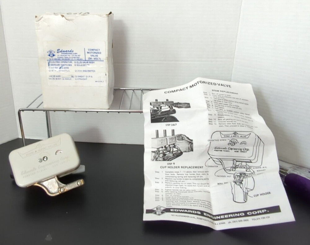 Edwards Engineering MV-21 Compact Motorized Zone Valve Mercury Operator RARE