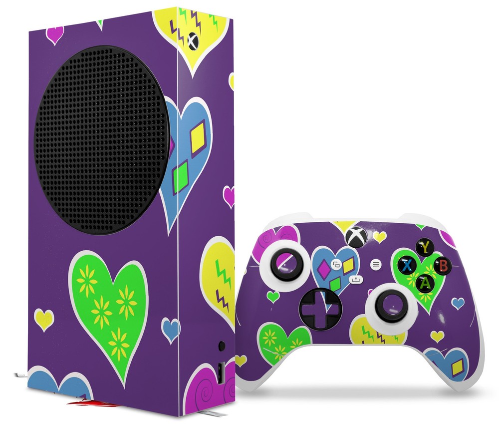 Skin Wrap for XBOX Series S Console Controller Crazy Hearts