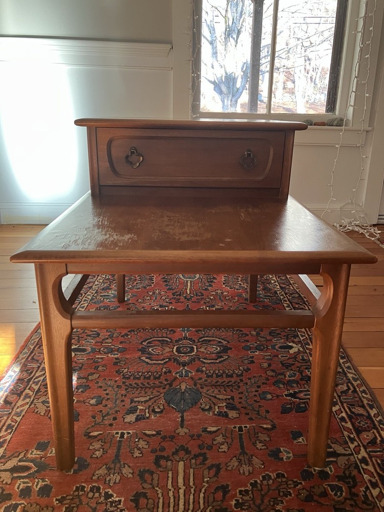 Mersman MCM Solid Wood Two-Tier Side Table with Drawer