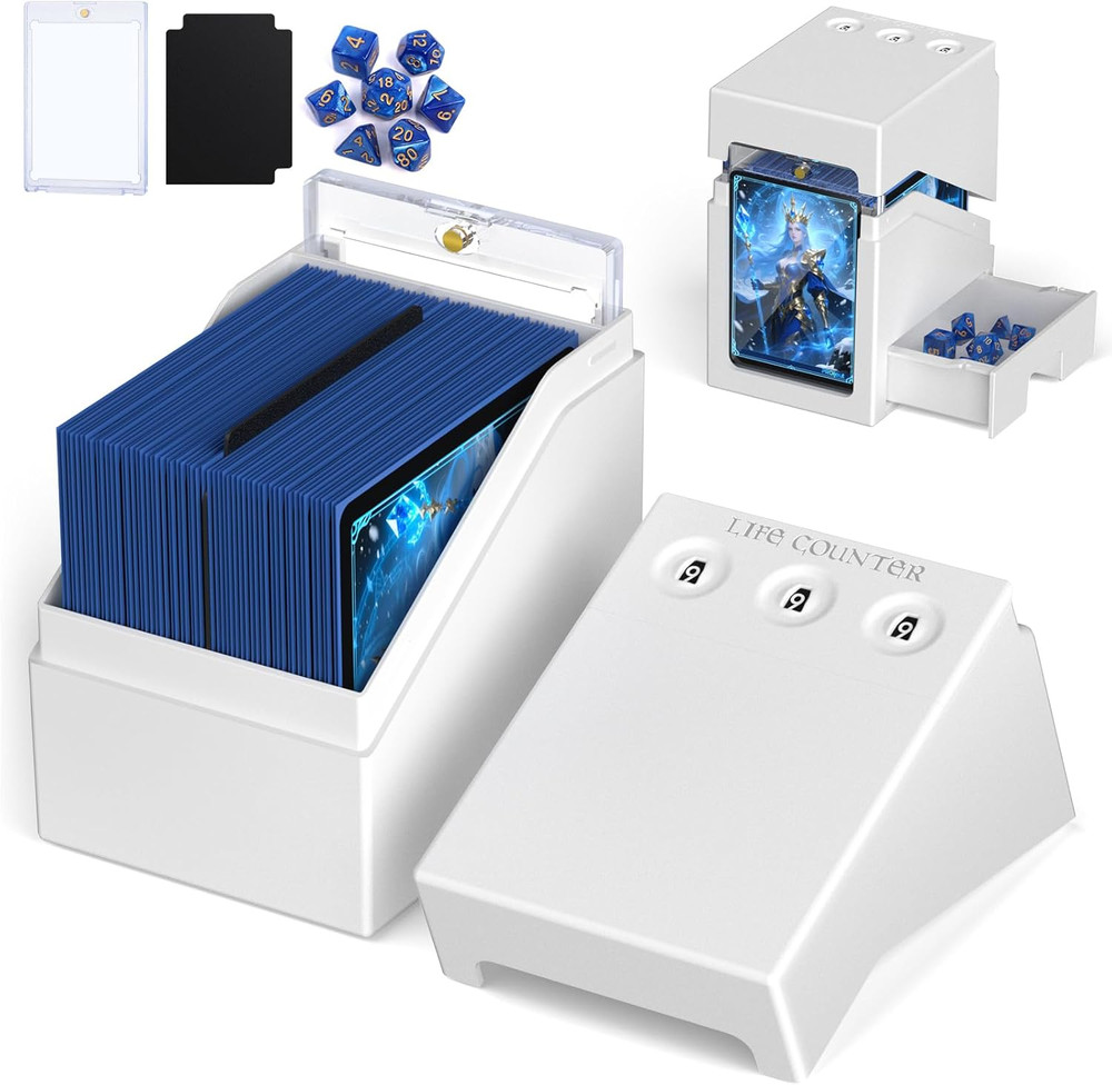Commander Deck Box with Life Counter, Card Deck Box for Commander Display Holds