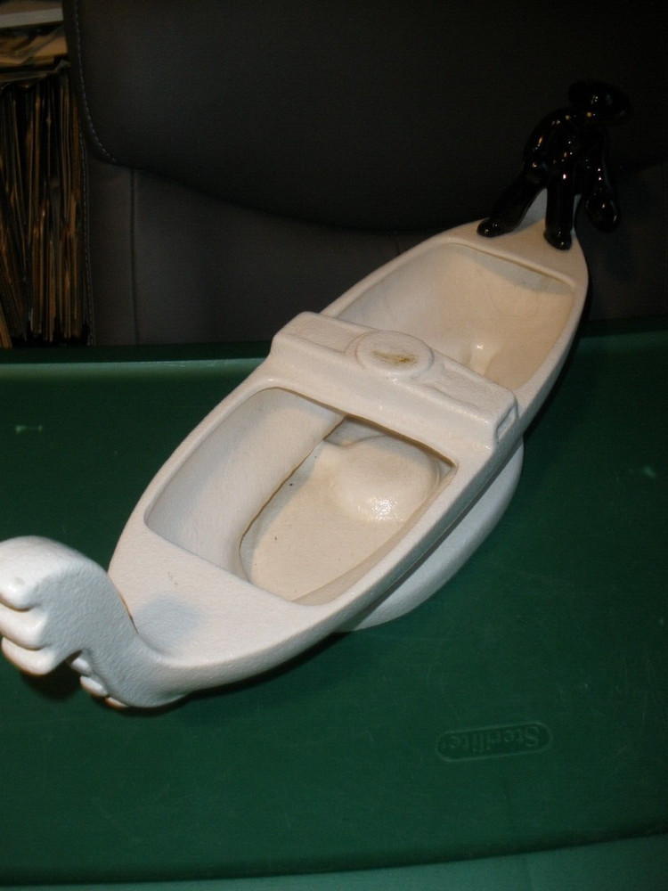 Mid Century Large Gondola Server/Planter w Oarsman (missing oar)