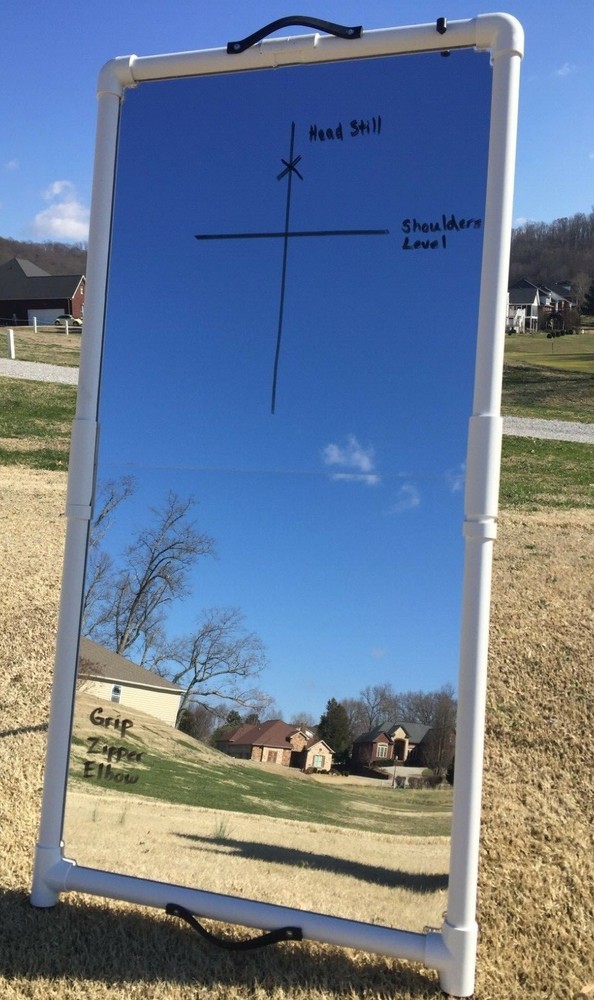 Golf Swing Training Aid 2'x4' Mirror Folds for Easy Transport--Writeable surface