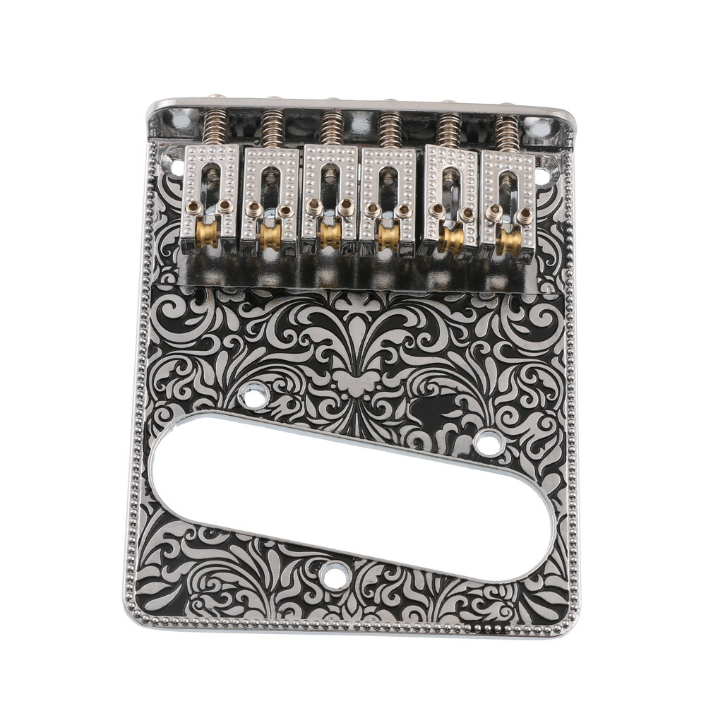 Chrome-plated Carving Surface 6 Roller Saddle Bridge for TL TELE Guitar