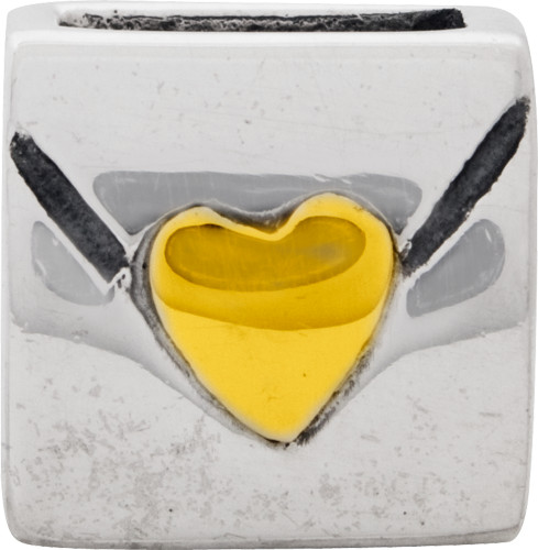 Silver & 14k Reflections Love Note Bead QRS202
