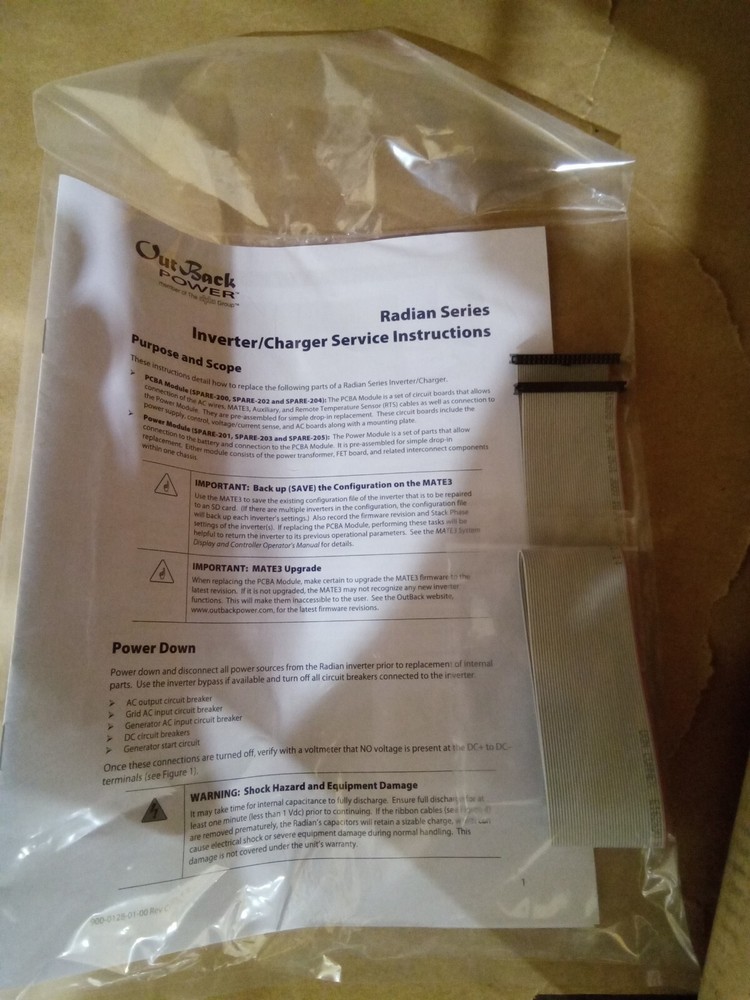 OUTBACK, SPARE-202, GS7048E BOARD STACK ASSY REPLACEMENT