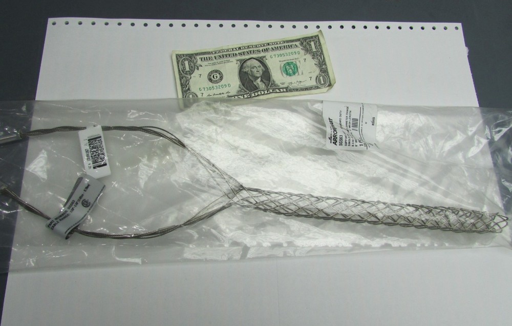 Cooper Single Eye Cable Cord Pull Support Grip .630-.740 8" Bale 11" Mesh SGS63