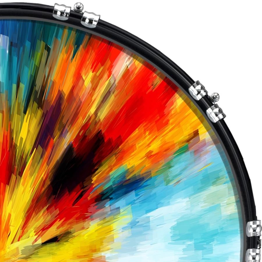 Custom 22" Kick Bass Drum Head Graphical Image Front Skin Explosive 10