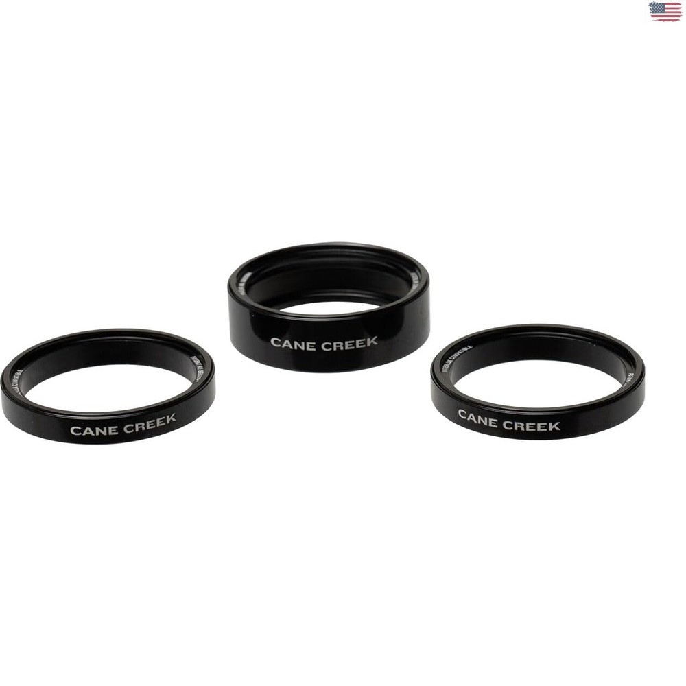 Aluminum Headset Spacer Kit: Includes Versatile 10mm & 5mm Spacers, Black