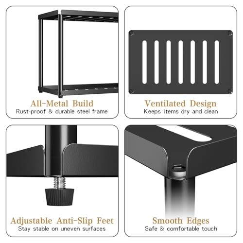 2 Tier Bathroom Counter Organizer, Rectangular Vanity Standard Version