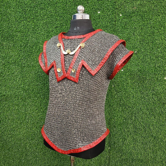 Chainmail Roman Lorica Hamata , 6 mm Round Riveted with Soiled Ring