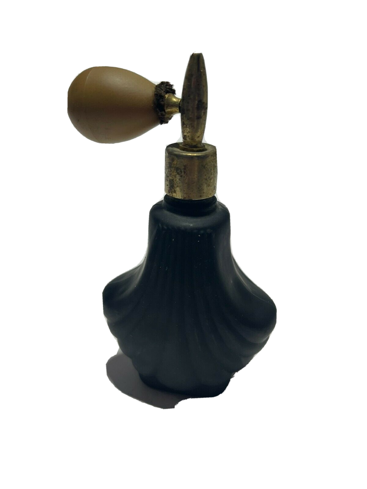 Vintage PERFUME Spray Bottle Atomizer Painted Black Glass