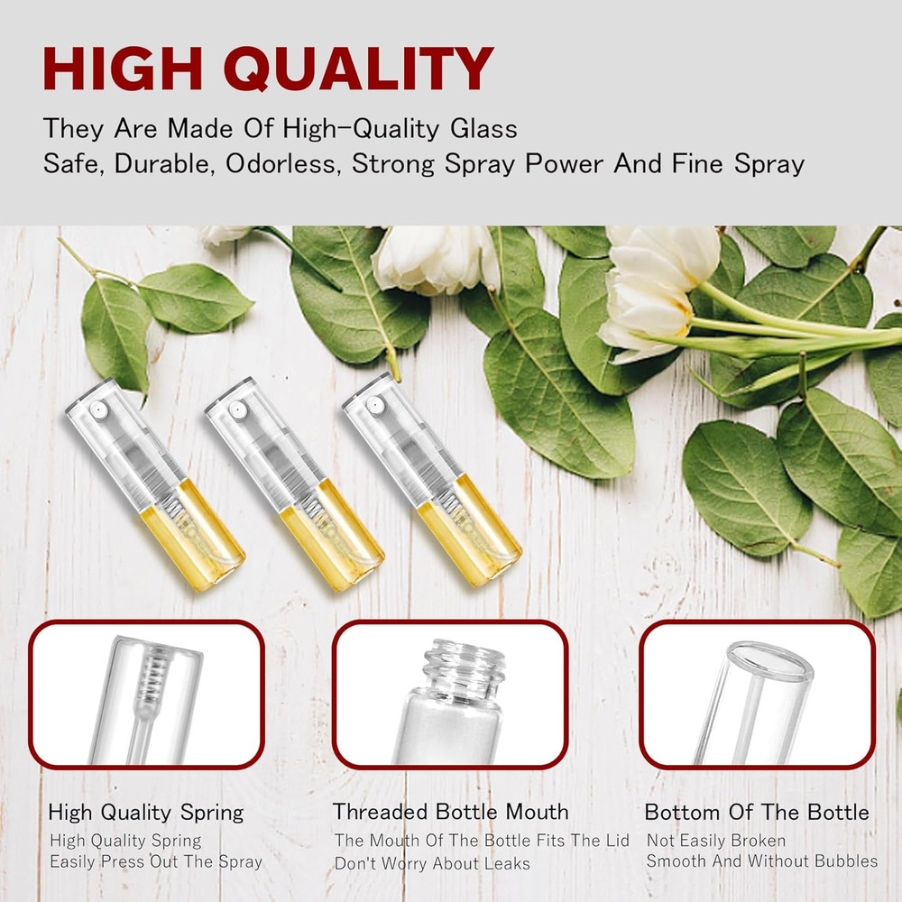 Mini Spray Bottle 2Ml, Refillable Glass Spray Bottle, Glass Bottle Atomizer, Per