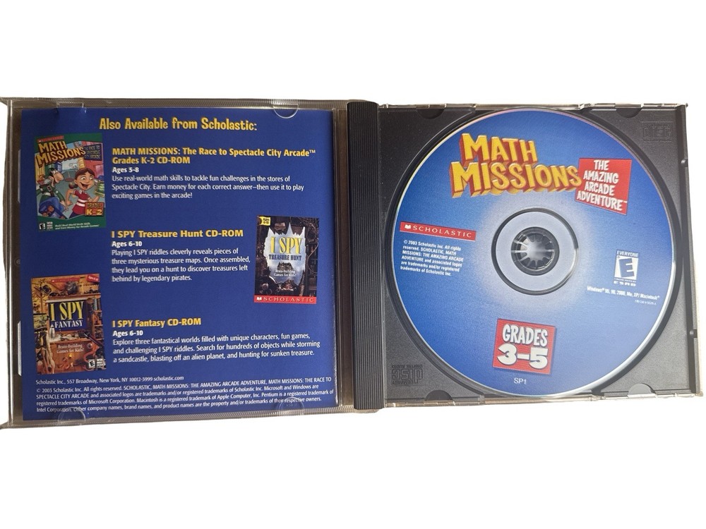 Math Missions Amazing Arcade Adventure CD-ROM Scholastic Grades 3-5 PC Mac