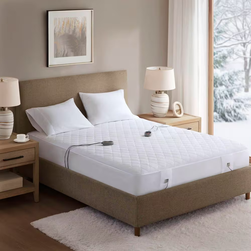 Cotton Blend Queen Heated Mattress Pad