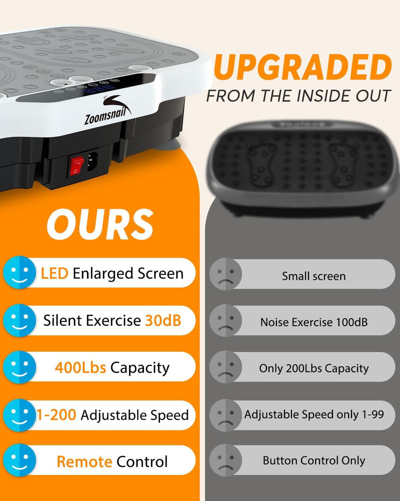 Vibration Plate Exercise Machine, Adjustable Fitness Platform, Extra Large Size