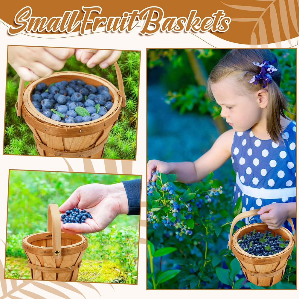 10 Pcs Mini Wooden Apple Baskets – Rustic Gift & Fruit Picking Baskets