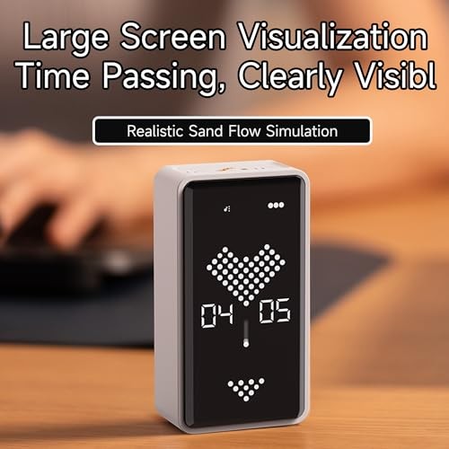 Sand Timer, Digital Hourglass Timer, Rechargeable Magnetic Visual Timer Black