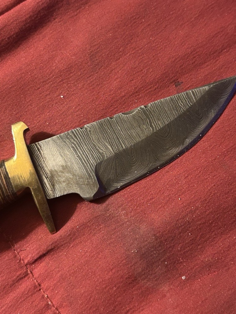 Handcrafted Damascus Blade With Bone Handle And Handcrafted Sheath With Sharper