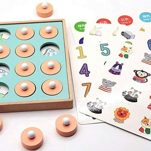 PlayAmaze Practical Wooden Matching Memory Game with Frame & Handles