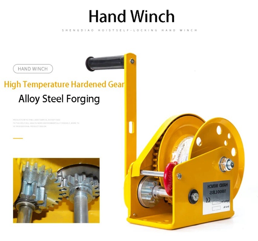 Hand Winch Bi-directional Self-locking Small Winch Automatic Brake Manual Winch