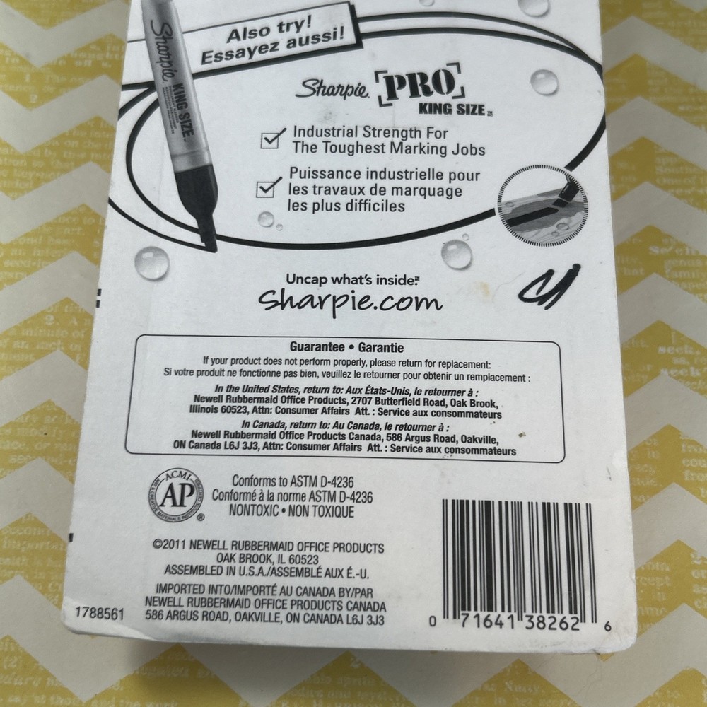 Sharpie Chisel Tip 2 Markers Permanent BLACK Ink Large Broad Marker 2-count