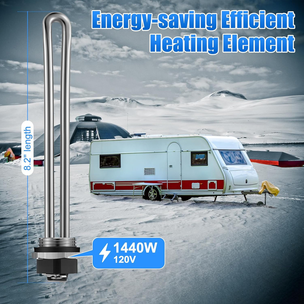 4 Pieces RV Water Heater Elements Include 1 Anode Rod 1 Electric Heater Element
