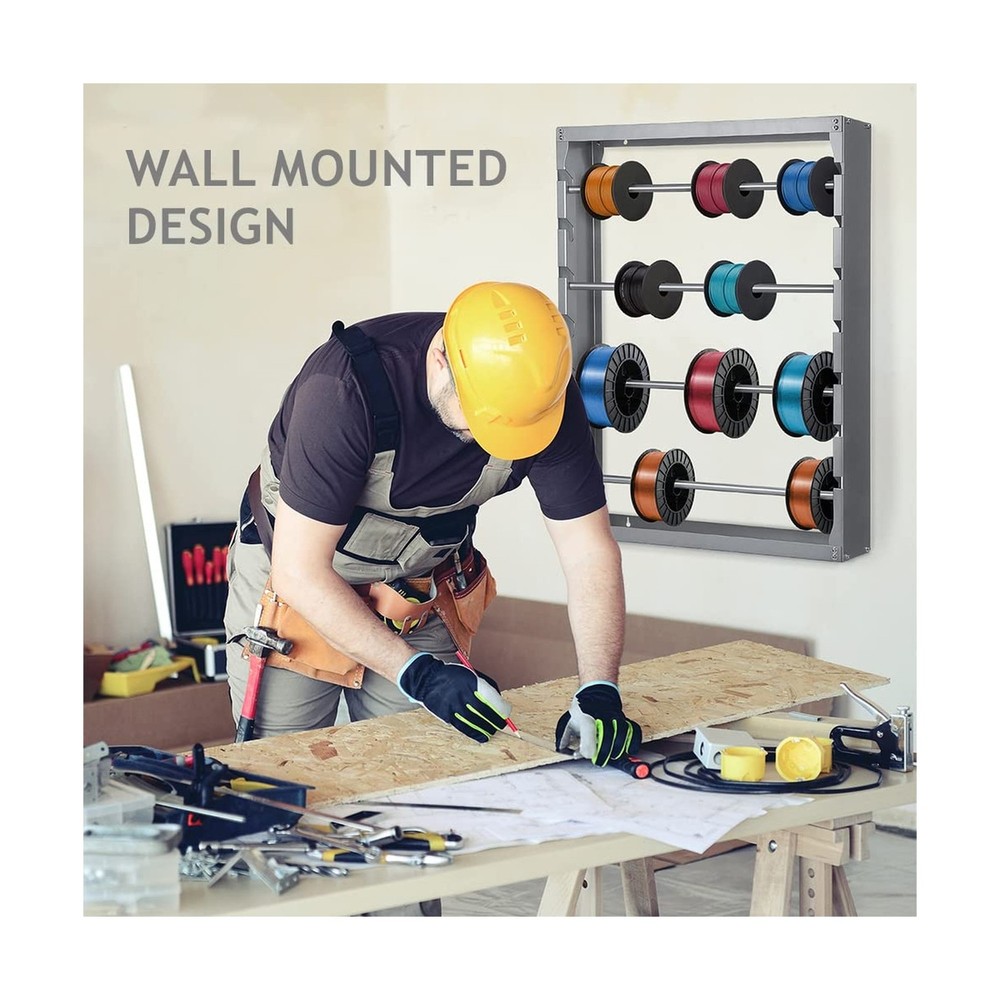 tonchean Wire Spool Rack, Wire Spool Holder Wall Mounted, Cable Dispenser wit...